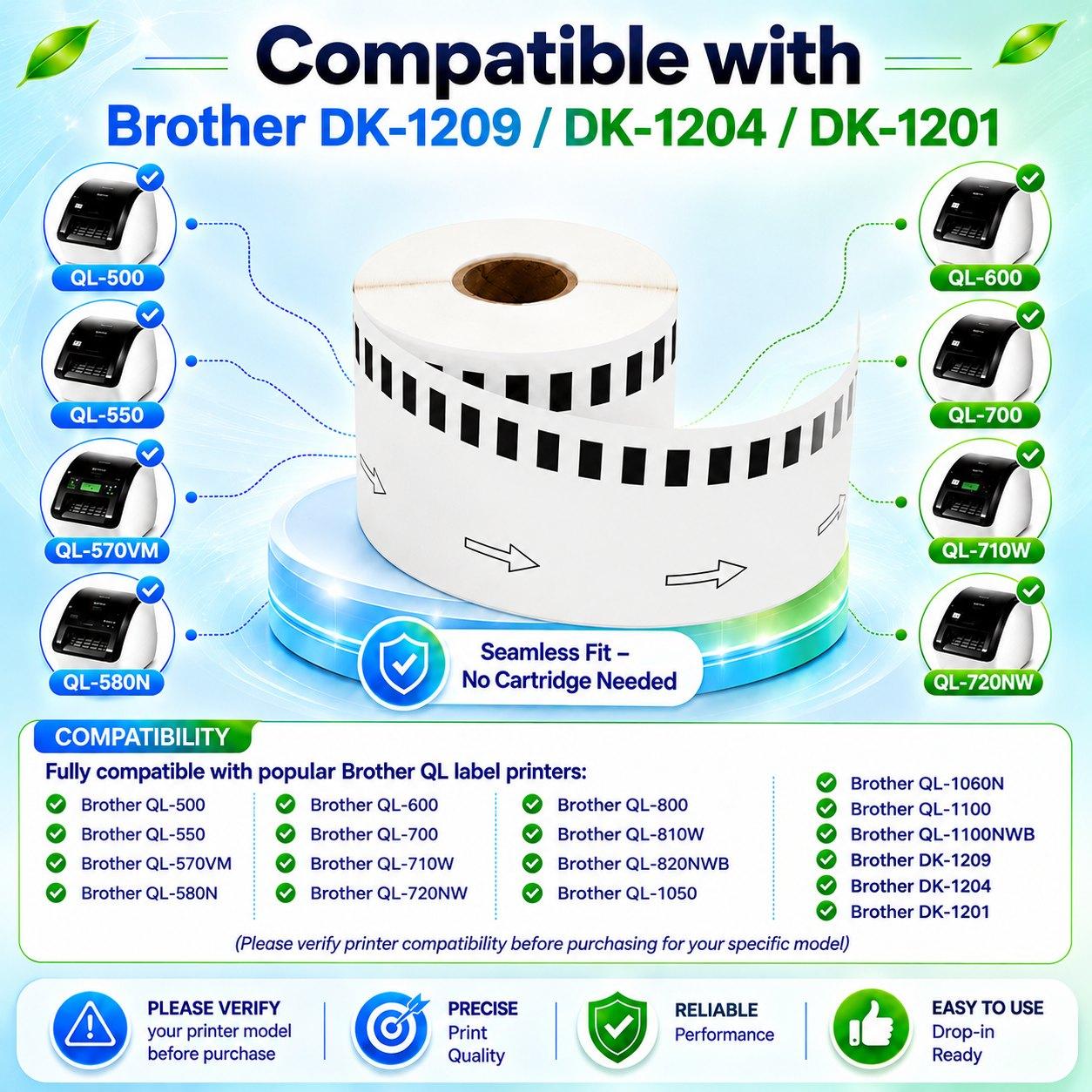 Compatible Brother QL printer models