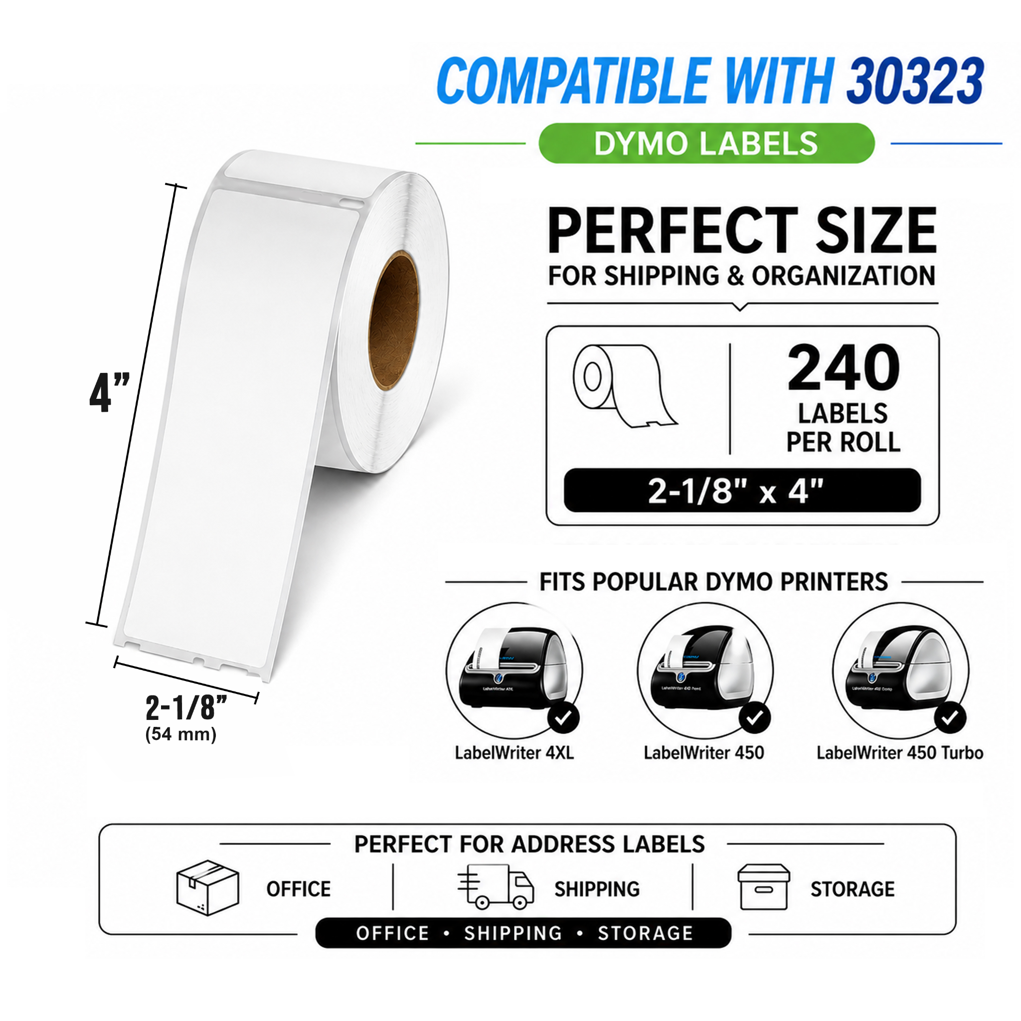 30323 compatible Dymo shipping labels