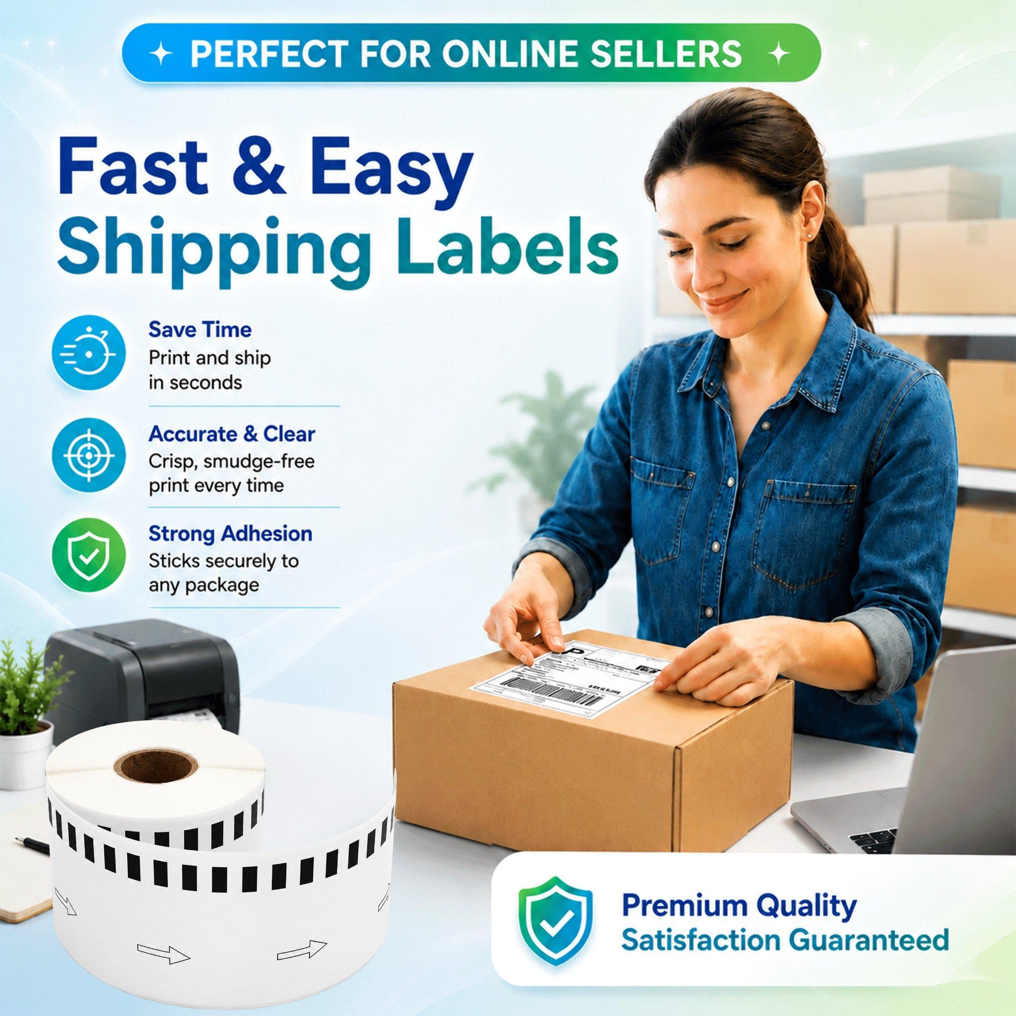 Label rolls for online sellers and shipping